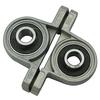 2Pcs KP08 8mm Diameter Pillow Block Mounted Ball Bearing Solid Base Zinc Alloy 