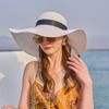Новая соломенная солнцезащитная кепка с широкими полями для женщин, летняя складная повседневная модная шляпа от солнца с бантом, дышащая уличная пляжная кепка с УФ-защитой от солнца