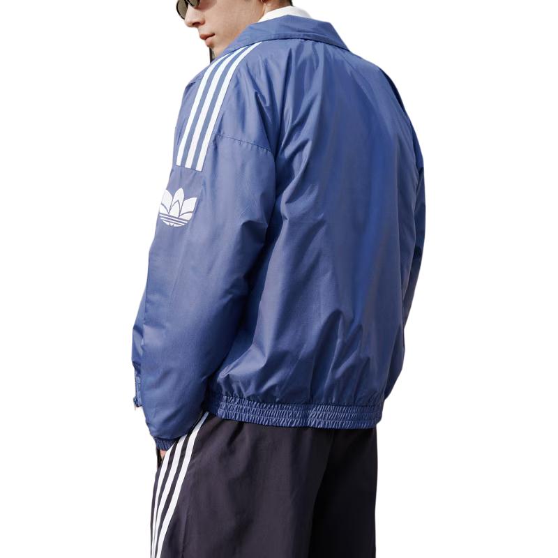 adidas Оригинальная Минималистичная Классическая Спортивная Ретро Полосатая Куртка Унисекс Темно-Синяя JM2715