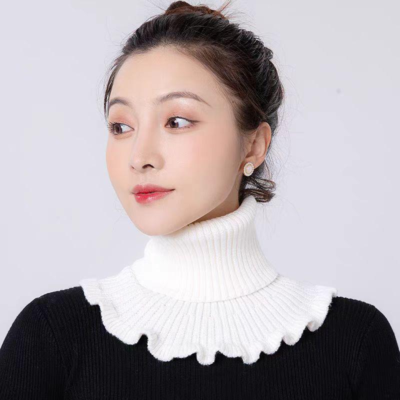 Женский вязаный снуд: Теплый шерстяной воротник с высоким горлом для осени и зимы