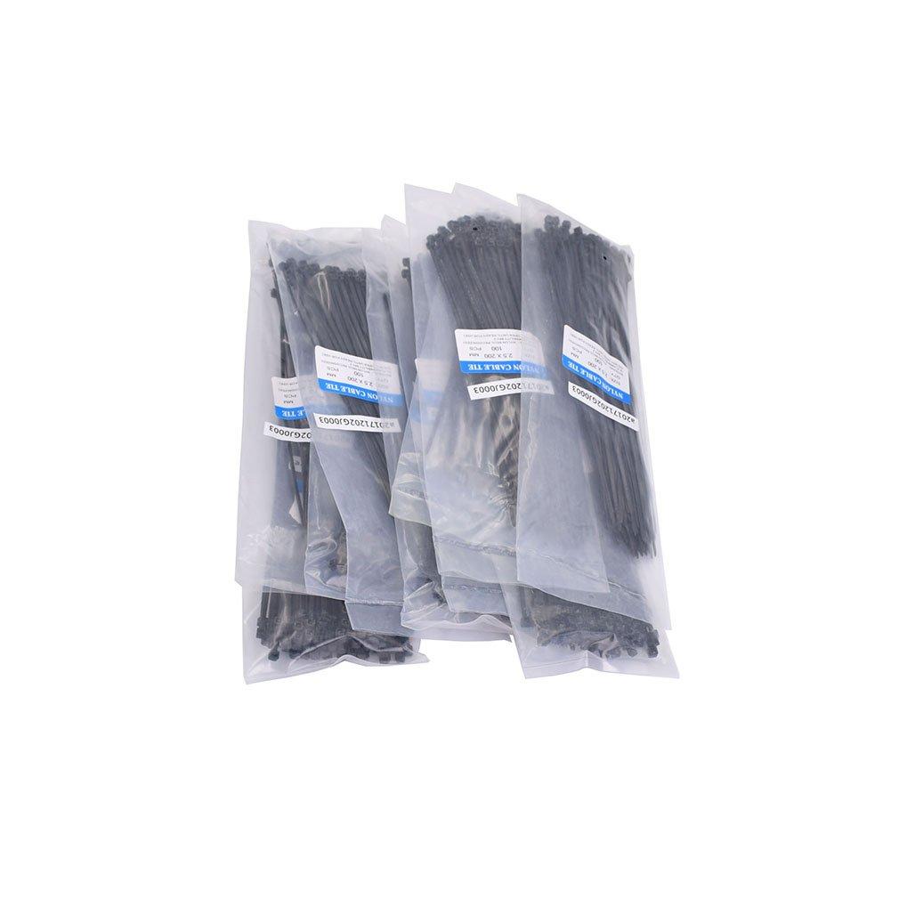 AB-Tie Weather-Resistant and Heat-Resistant Cable Ties, 2.5mm X 200mm, Pack of 1000, Black (Outdoor Use)