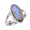 Кольцо из чистого серебра 925 пробы с натуральным лабрадоритом, размер 7, m2v69