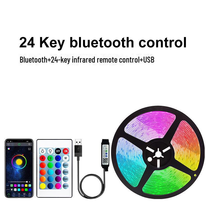 Умная Bluetooth LED 5050RGB самоклеящаяся световая лента с дистанционным управлением для создания красочной атмосферы
