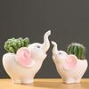 Cute Elephant Flower Pots For Succulents Planters Mini Potted Plants Desktop Ornaments Home Garden Decoration