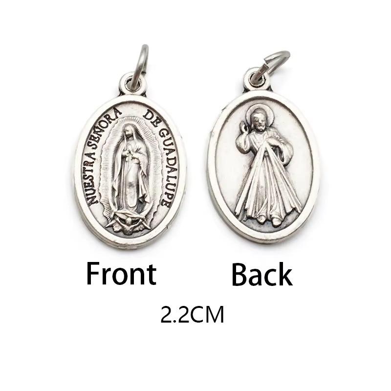 Двусторонние металлические подвески, ожерелья, браслеты, аксессуары своими руками, большая овальная святая медаль, кулон для любой цепи или ожерелья, христианские украшения