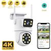4K 8MP PTZ WIFI Camera Dual Lens Dual Screen IP Camera Outdoor 4MP HD Auto Tracking Security Protection CCTV Surveillance iCSee
