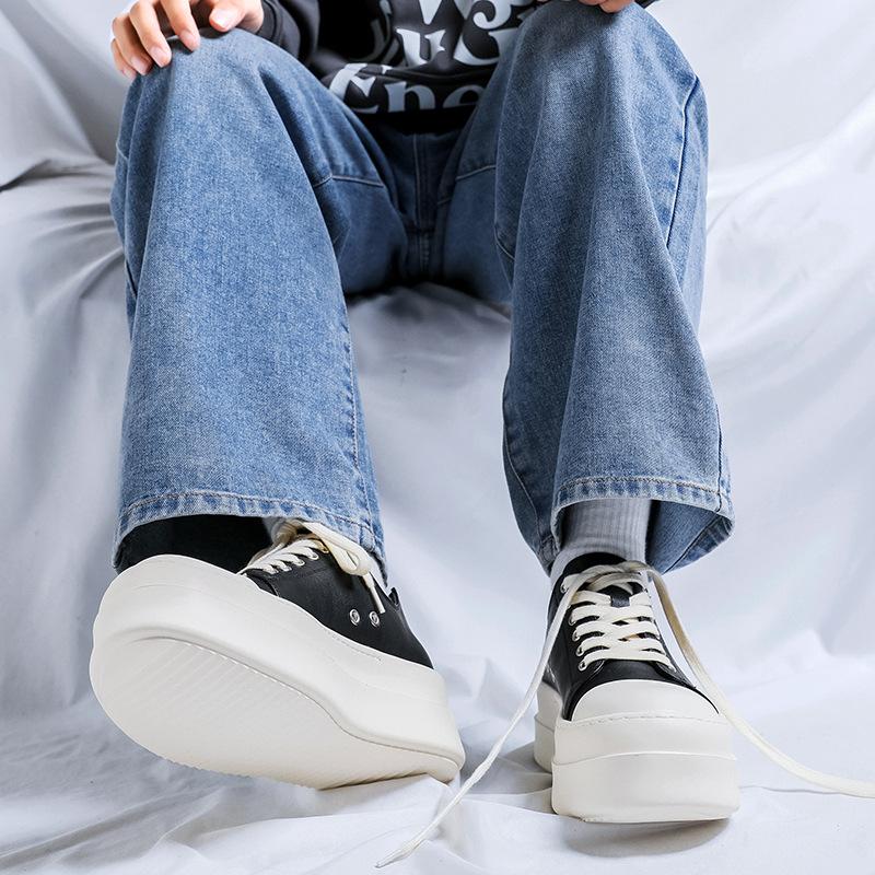 Американские парусиновые туфли на платформе, мужские, нишевые, спортивные, для улицы, пара, обувь для доски с большой головой, туфли дерби 18454-R