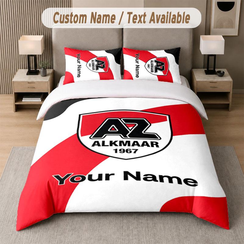 Custom Bedding Set AZ Alkmaar Pattern, Print Name Text 1 Duvet Cover plus 2 Pillowcases Home Textile