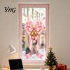 Christmas Theme Glass Film Static Sticker, Bow Pattern Print, Removable Non Adhesive Window Electrostatic PVC for Home And Store Doors Reusable Decals