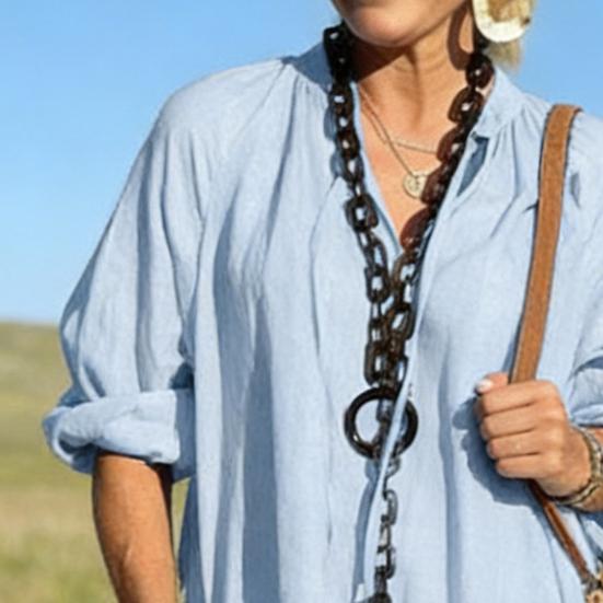 Хлопково-льняное платье для женщин Бохо Повседневное Пляжное Летнее платье с длинным рукавом V-образным вырезом Свободное платье