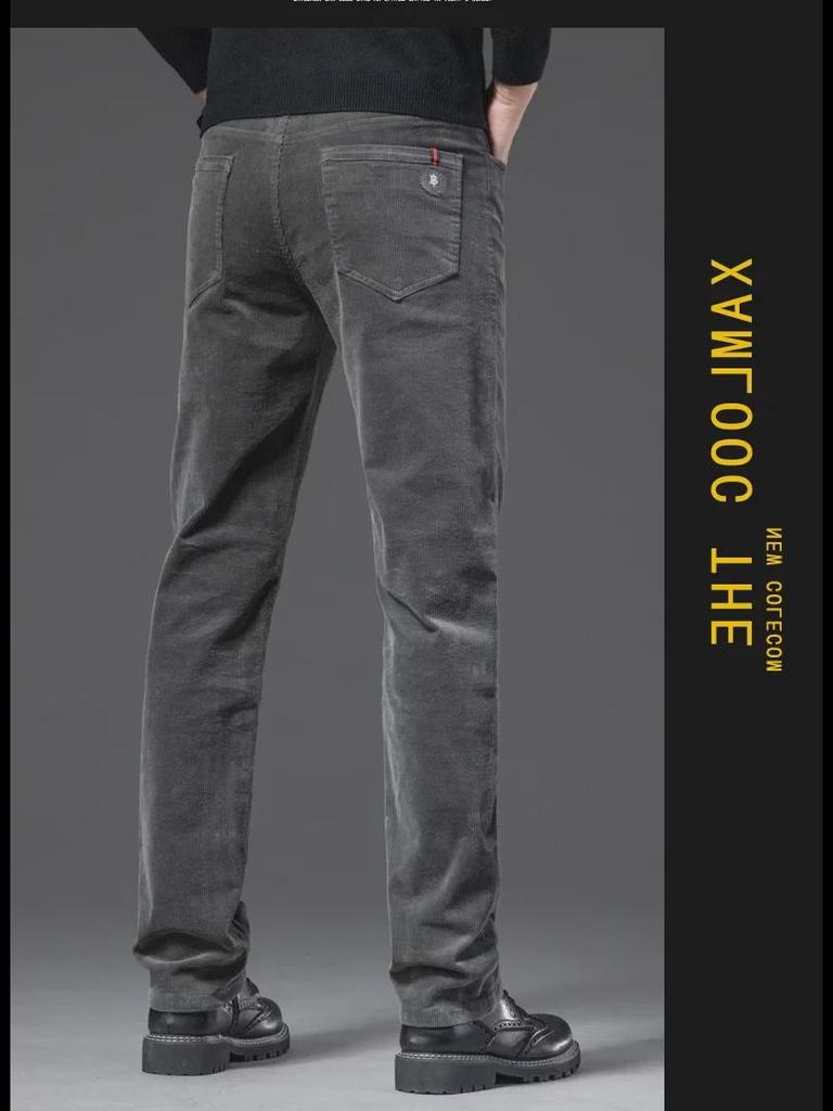 Мужские облегающие брюки из вельвета и хлопка — эластичные, мягкие, легкие, в повседневном деловом стиле