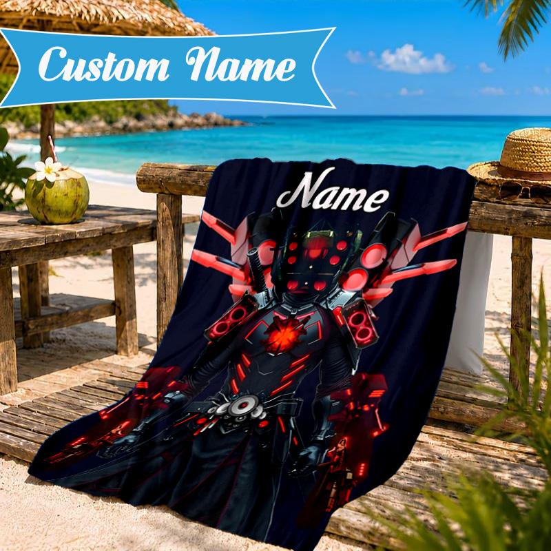 Custom Name Toilet Heart In Space Adventure Microfiber Beach Towel, Lightweight for Summer Travel, Swimming Pool Fan Gift
