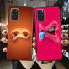 Матовый силиконовый черный чехол для телефона Samsung S21 S8 S9 S10 S20 Plus FE Note 20 Ultra Cover Cartoon Funny 3D Face Shell Coque Capa