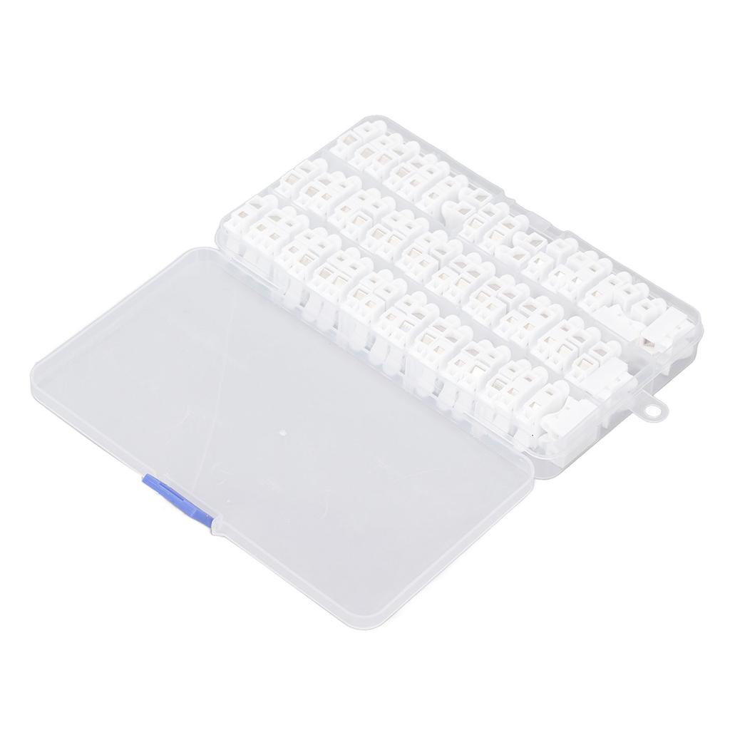 55 шт. Быстрозажимной соединитель для проводов с кнопкой, 2-контактный, с пружинным зажимом, огнестойкий, 250 В, 2 А