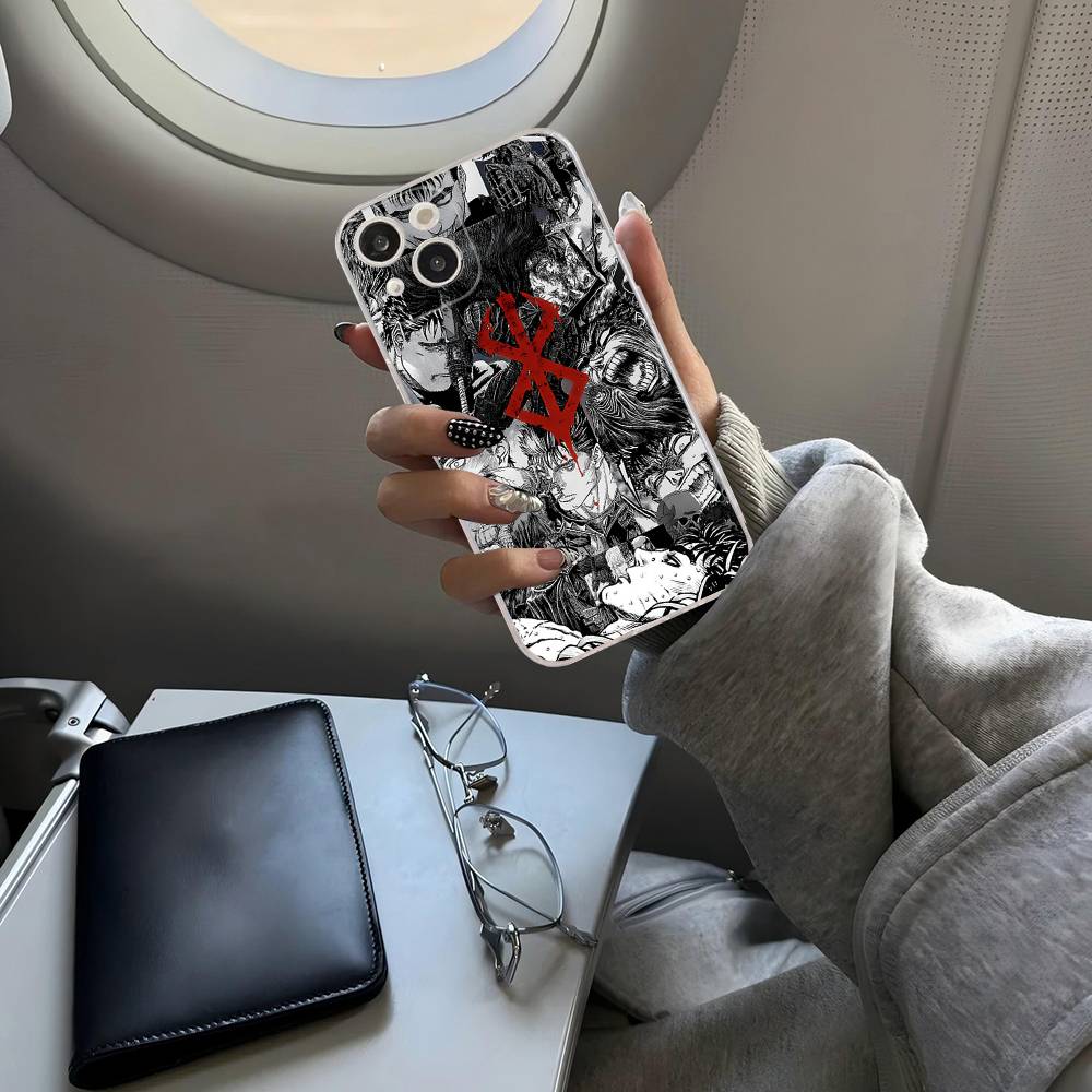 Крутой чехол для телефона Berserk в стиле комиксов Для IPhone 17 16 15 14 13 11 12 Pro Max 16 Plus Прозрачный