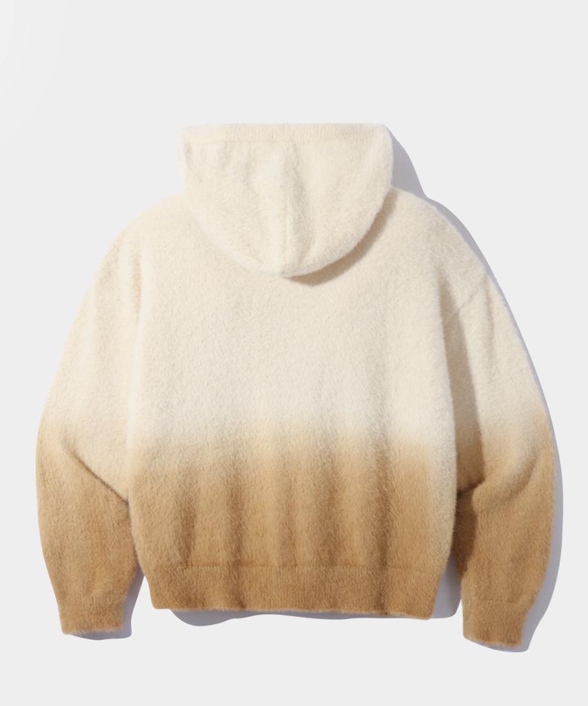 Худи на молнии с градиентом и ворсом 2-Way Essential Gradient Hairy Zip-Up Hoodie_Овсяный