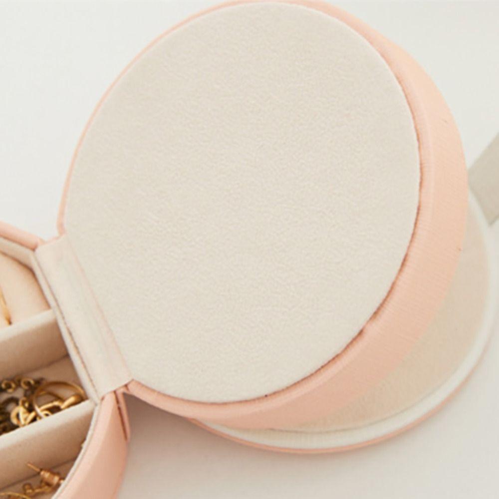 Mirror Earrings Storage Case Leather Mini Jewelry Display Box Simple Jewelry Holder Handbag Gift