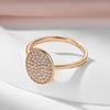 Kinel Shiny Natural Zircon Full Paved Disc Ring For Women Luxury Bride Wedding Jewelry Vintage Ring