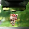 Acrylic Cat Ornament Kitten Wearing Headphone Car Charm Cute 2D Acrylic Animal Pendants For Christmas Tree Car Rearview Mirror