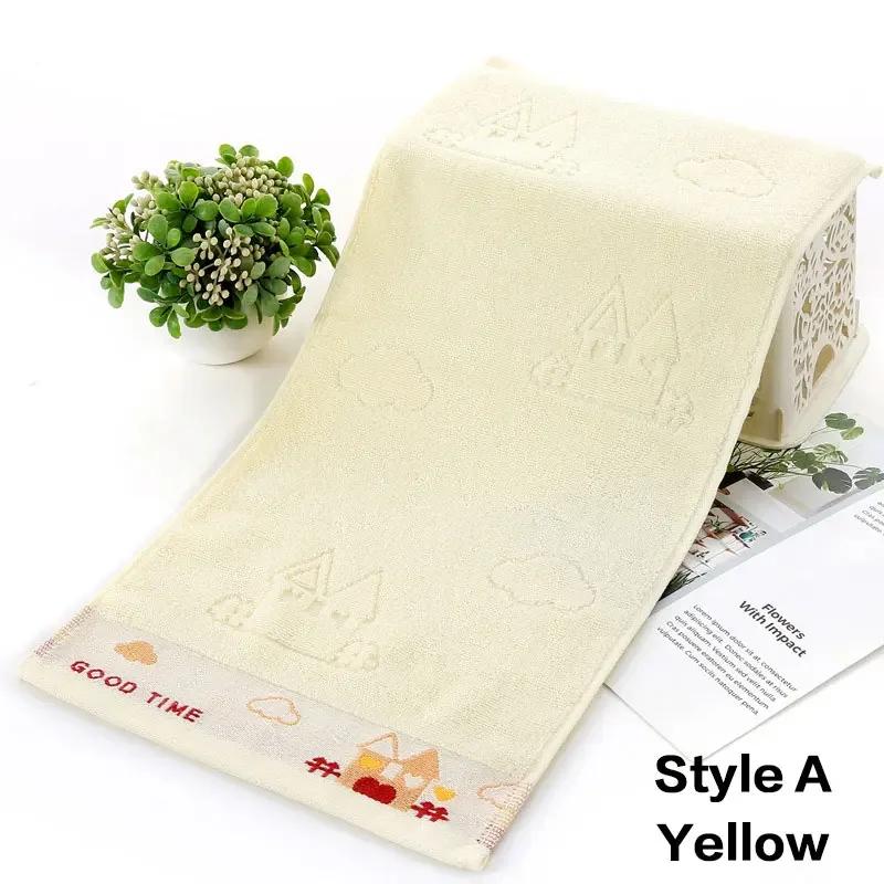 Pure Cotton Children's Towel 25x50cm Soft Absorbent Baby Face Wash Towel for Kids School Home Use