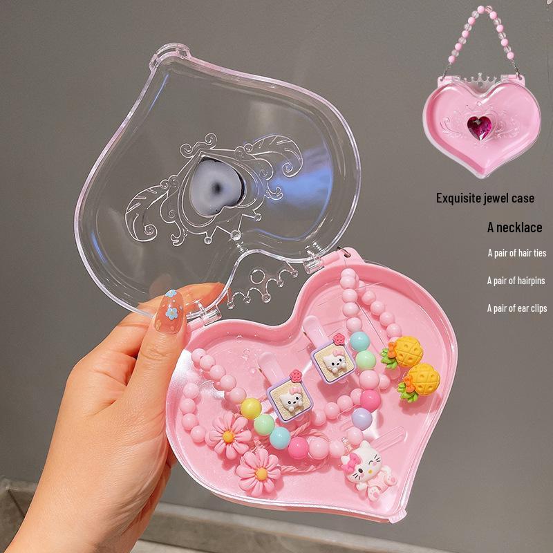 Детский милый мультяшный браслет-цепочка с подвесками-фруктами и Счастливым Драконом - Подарочная коробка на День Рождения