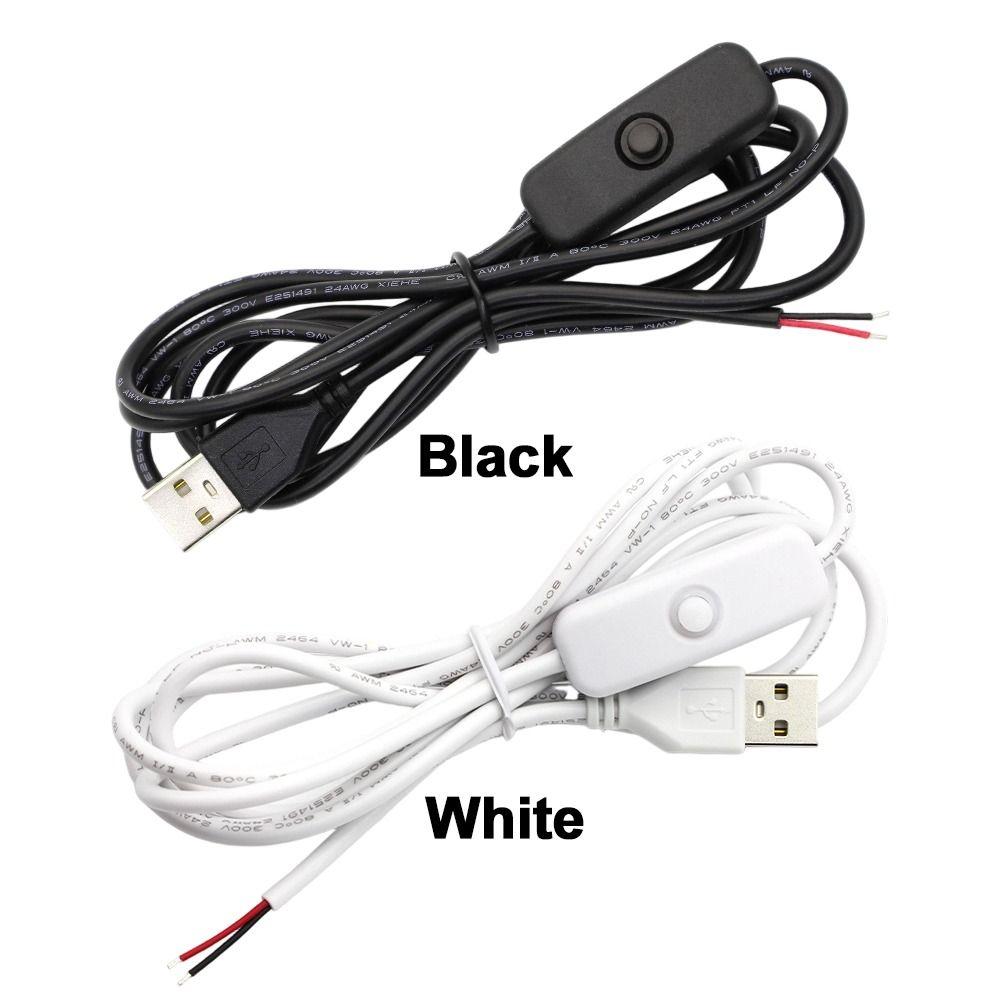 5Pcs 1.5M USB Power Supply Wire 5V ON OFF Switch Cable USB Extension Cable  for USB Fan Desk Light