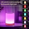 LED Table Lamp Touch Bedside Night Lights RGB USB Rechargeable Night Light For Gift Bedroom Dining Desk Decoration Lighting