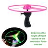 1pc Funny Spinning Flyer Luminous UFO Flying Saucer LED Light Handle Flash Parent-child Interactive Toys for Kids Outdoor Game