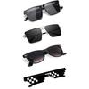 Sheomy Unisex Combo предлагает набор из 4 очков pathan Sunglasses Rectangle Retro Vintage Narrow Women::Мужчины, MKN-472