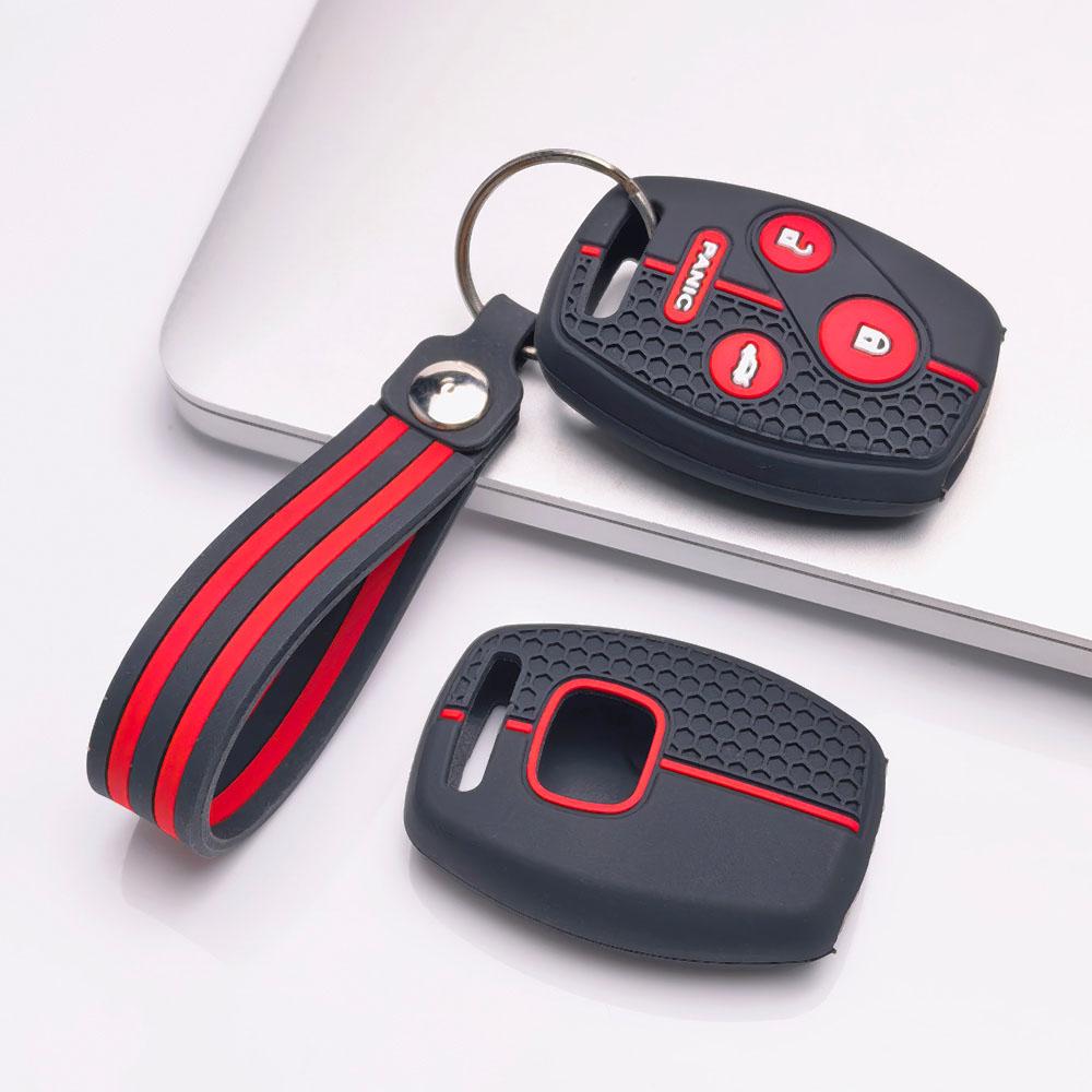Silicone Car Remote Key Case Cover Fit Honda Accord Civic CRV Pilot Insight Ridgeline Key Fob Holder Shell Auto Accessories