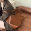 Сумка-тоут из кожи растительного дубления, простая, в корейском стиле, из натуральной кожи, сумка через плечо, большая вместимость, женская сумка, сумка под мышкой, сумочка, коровья кожа