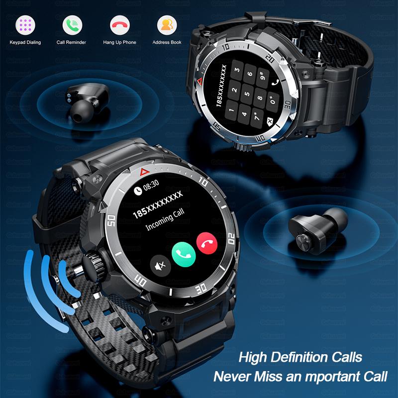 Новые 1,46-дюймовые Amoled Оригинальные умные часы Наушники TWS 2-в-1 Мужские для активного отдыха Bluetooth-звонки NFC Умные часы Локальная музыка