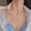 Multi-layer Butterfly Pearl Necklace Women's Temperament Versatile Collarbone Chain Trendy Fashion Versatile Jewelry Wholesale