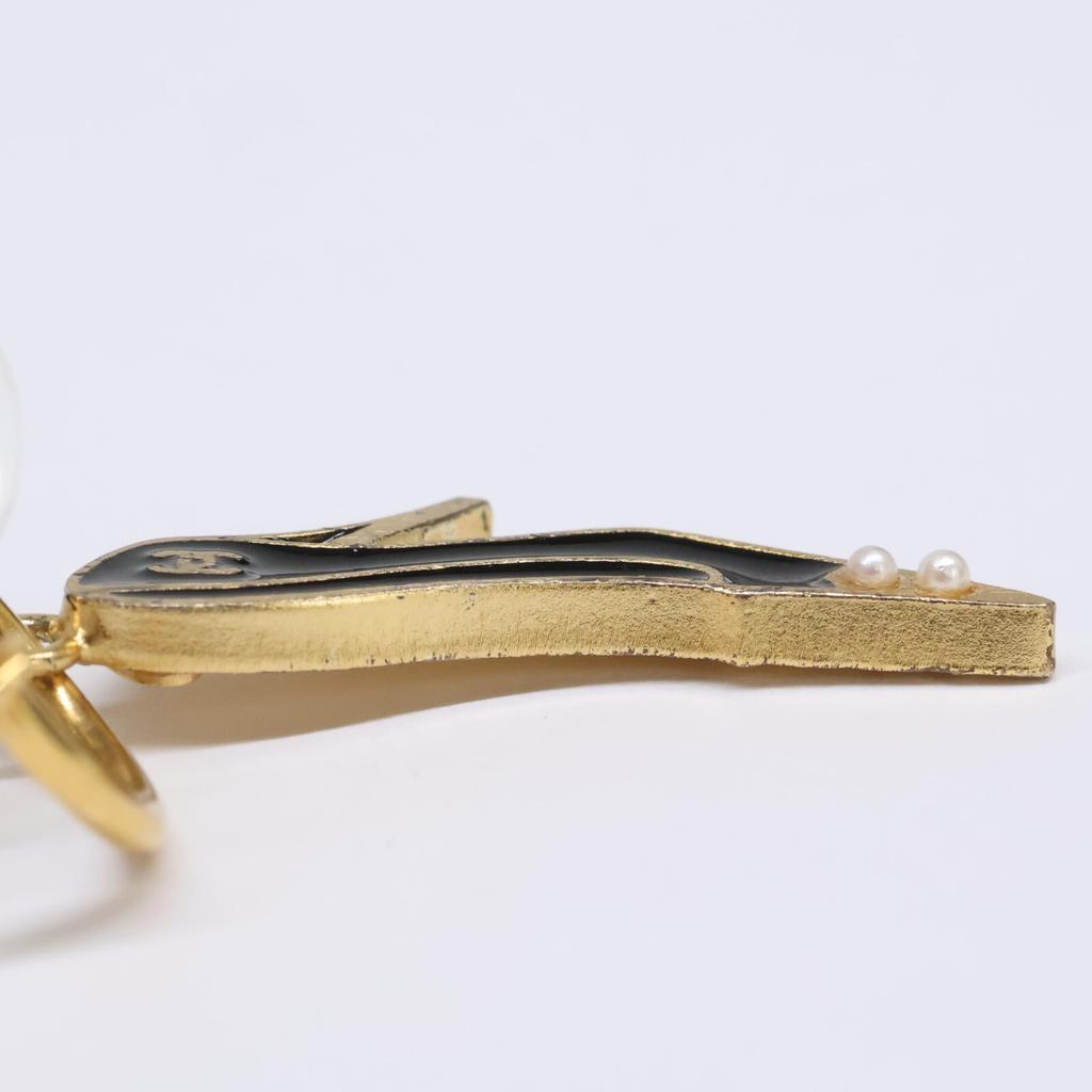 CHANEL 02A Coco Pumps Heel Earrings earring Black / goldUsed