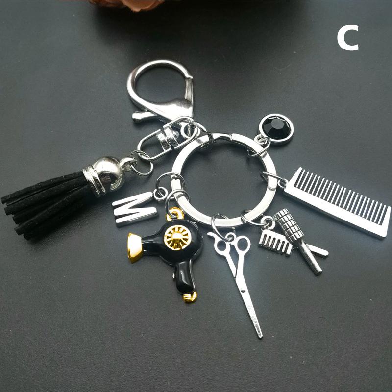 1шт брелок расческа с кисточкой парикмахерский инструмент ножницы брелок мини парикмахерский фен прическа подарок