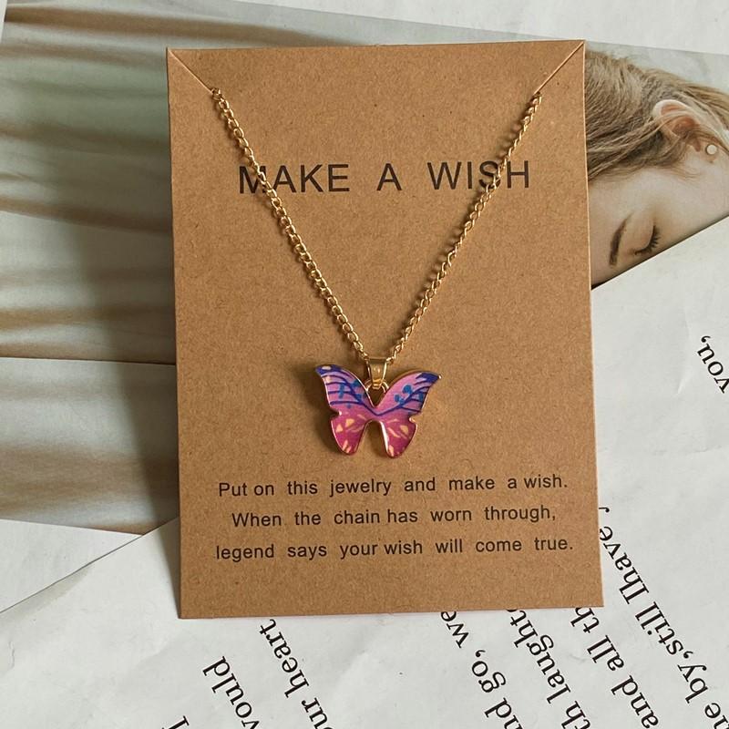 Fashion Women Necklace Korea Style New Butterfly Pendant Necklace Gift For Girl Cute Lovely Neck Jewelry Wholesale Dropshipping