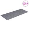 Self Adhesive Stair Treads 15 pcs 60 x 25 cm Light Grey Rectangular