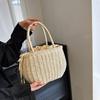 Drawstring Straw Bag for Women Top Handle Bag Summer Beach Woven Boho Bag Rattan Large Capacity Tote Bag Ladies Shopper Clutch