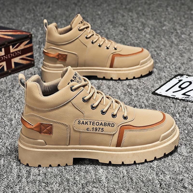 Men's Shoes Spring New British Style High-top Martin Boots Sports Outdoor Mountaineering Boots Versatile Shoes Men