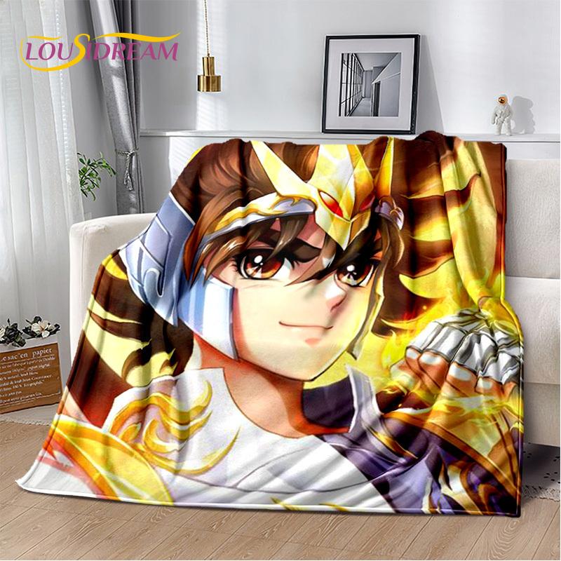 Мультфильм Saint Seiya 3D Ретро Аниме HD Мягкие Одеяла, Сохраняющие Тепло Фланелевые Пледы для Пикника Кровати Дивана Дома Спальня Подарки Дети
