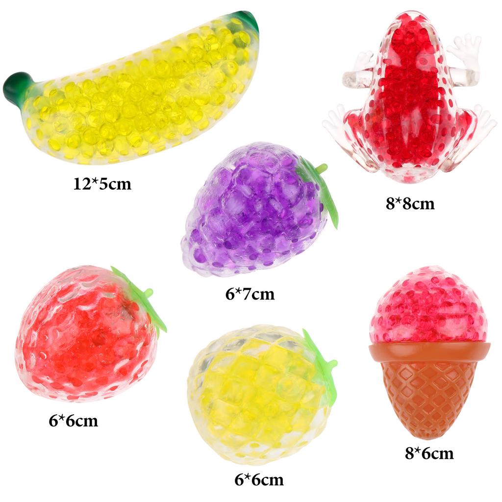 6 шт., сжимаемые фрукты, шарик, лягушка, банан