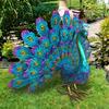 Animal Peacock Statue Rust-Proof Garden Supply Exquisite Detail Model Eye-catching DIY Craft