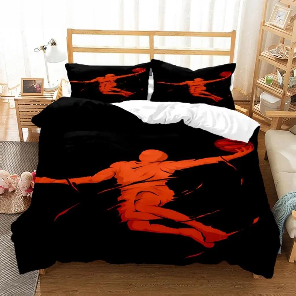 3D Printed Basketball Bedding Set Basketball Duvet Cover Double Twin Full Queen King Adult Kids Bedclothes Quilt Cover