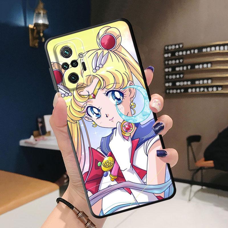 Мягкий противоударный чехол из ТПУ для телефона Redmi 9A 9C 10C 9T 10A K40 Pro 6 7 8 8A 7A K50 9 10 6 Pro, чехол с милым аниме Sailors M-Moons