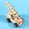 1 Set DIY Ladder Truck Model Kit Handmade Wooden Puzzle Rescue Firetruck Building Crafts Kids STEM Educational Science Experiment Toy