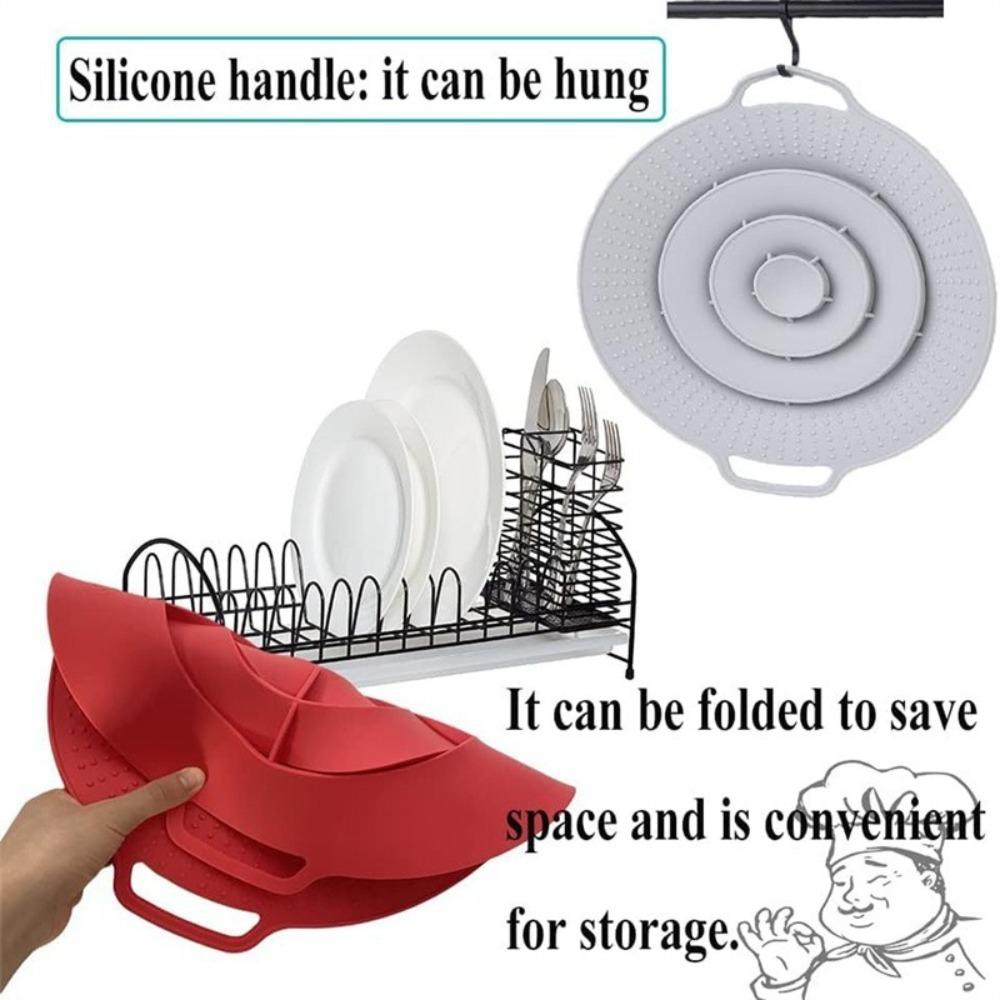 30cm Silicone Pot Lid Anti-Splash Anti-overflow Lid Reusable Spill Stopper Cover Kitchen Gadgets