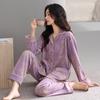 Пижама женская зимняя из островного флиса, утолщенного флиса, кораллового флиса, теплая, осенне-зимняя, домашняя одежда для женщин среднего возраста, весенне-осенний костюм