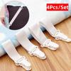 4 Pcs/Lot W Hite Bed Sheet Mattress Cover Blankets Grippers Straps Suspenders Clip Holder