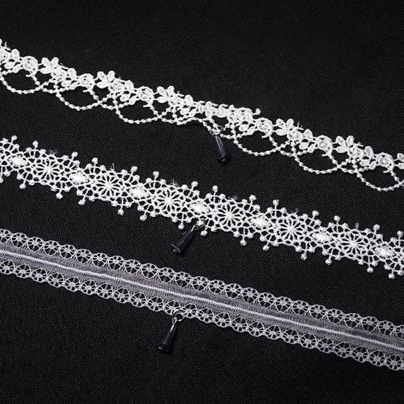 Милое белое кружевное сказочное ожерелье, милое ожерелье, цепочка на ключицы, женские украшения