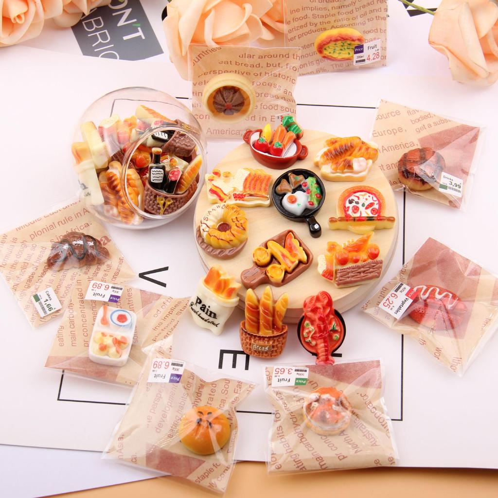 Милые мультяшные магниты на холодильник в виде хлеба - Мини-наклейки для заметок в виде европейского хлеба.